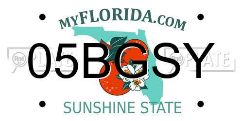 05BGSY Florida License Plate