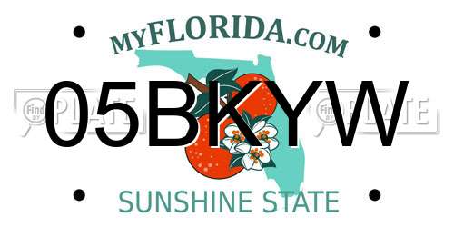 05BKYW Florida License Plate