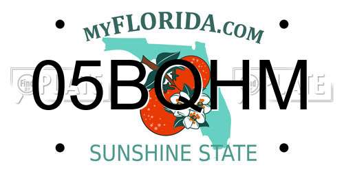 05BQHM Florida License Plate