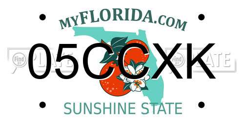 05CCXK Florida License Plate