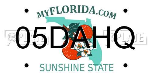 05DAHQ Florida License Plate