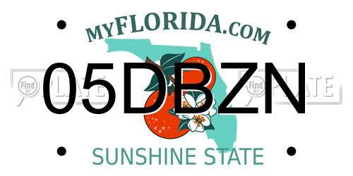 05DBZN Florida License Plate