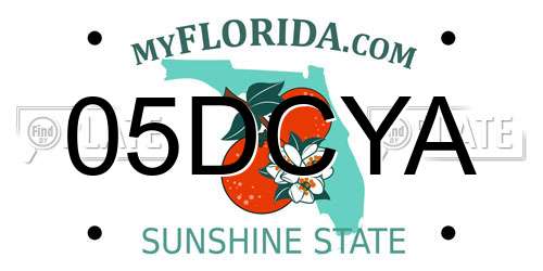 05DCYA Florida License Plate