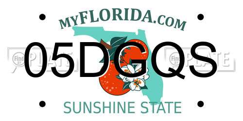 05DGQS Florida License Plate