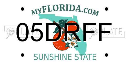05DRFF Florida License Plate