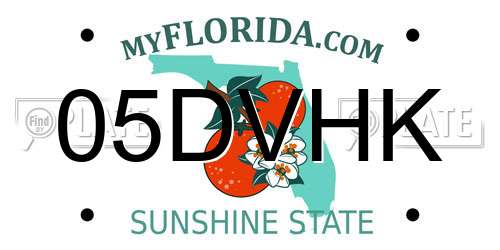 05DVHK Florida License Plate