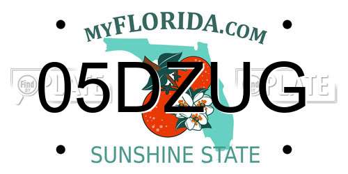 05DZUG Florida License Plate