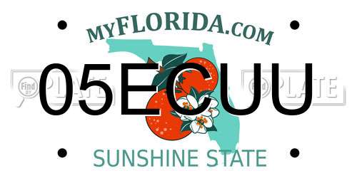 05ECUU Florida License Plate