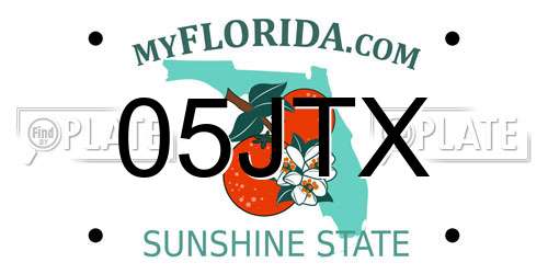 05JTX Florida License Plate