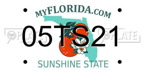 05TS21 Florida License Plate