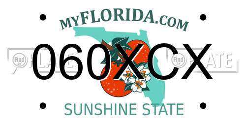 060XCX Florida License Plate