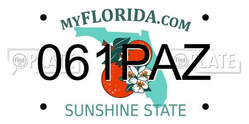 061PAZ Florida License Plate