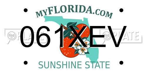 061XEV Florida License Plate