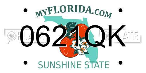 0621QK Florida License Plate