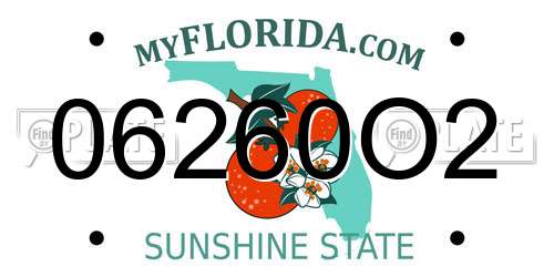 06260O2 Florida License Plate