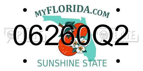 06260Q2 Florida License Plate
