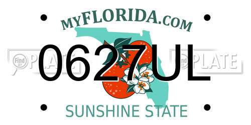 0627UL Florida License Plate