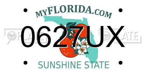 0627UX Florida License Plate