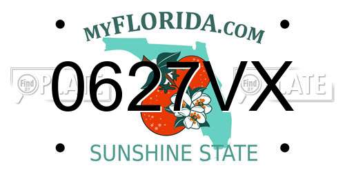 0627VX Florida License Plate