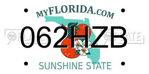 062HZB Florida License Plate