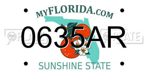 0635AR Florida License Plate