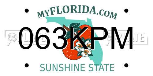 063KPM Florida License Plate