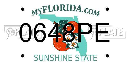 0648PE Florida License Plate
