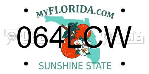 064LCW Florida License Plate