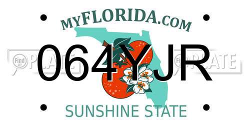064YJR Florida License Plate