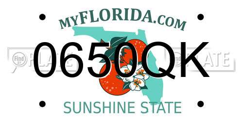 0650QK Florida License Plate