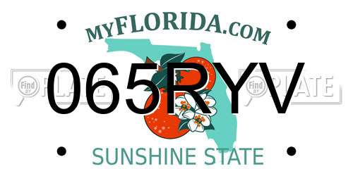 065RYV Florida License Plate