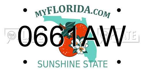 0661AW Florida License Plate