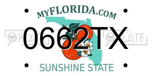 0662TX Florida License Plate