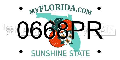 0668PR Florida License Plate