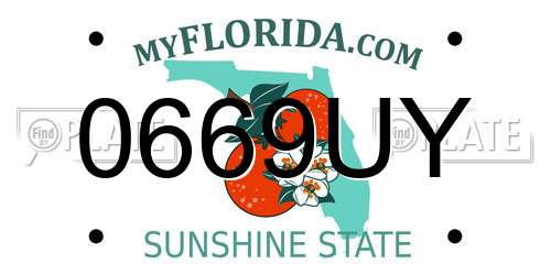 0669UY Florida License Plate