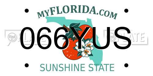 066YUS Florida License Plate