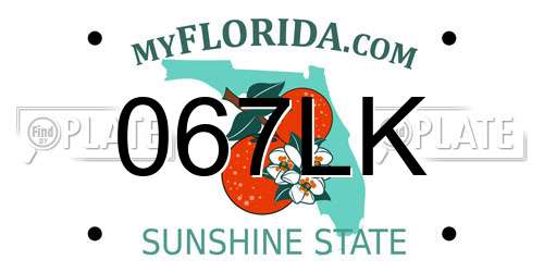 067LK Florida License Plate
