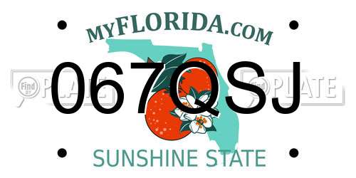 067QSJ Florida License Plate