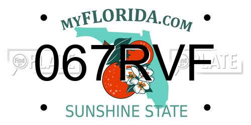 067RVF Florida License Plate