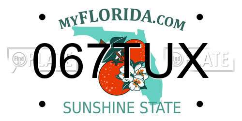 067TUX Florida License Plate