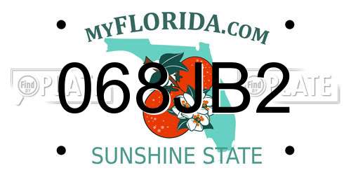 068JB2 Florida License Plate