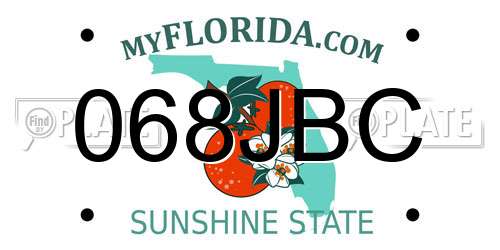 068JBC Florida License Plate