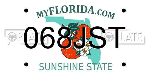 068JST Florida License Plate
