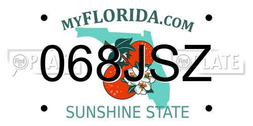 068JSZ Florida License Plate