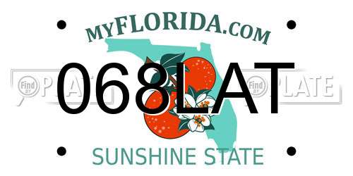 068LAT Florida License Plate