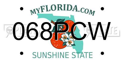 068PCW Florida License Plate