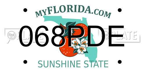068PDE Florida License Plate