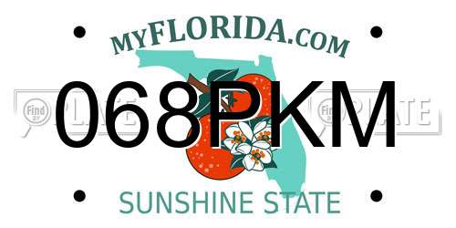 068PKM Florida License Plate