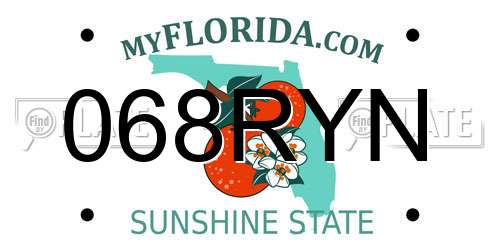 068RYN Florida License Plate