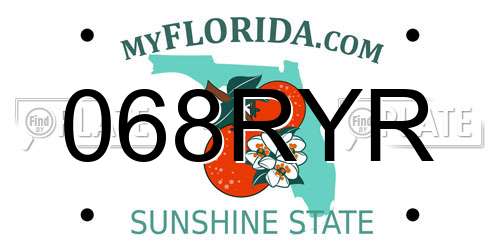 068RYR Florida License Plate